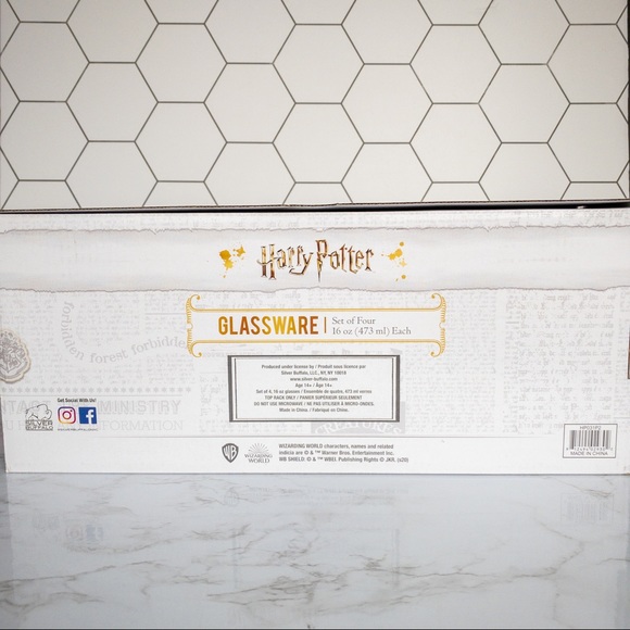 Harry Potter Houses 4 Piece Decorated Glasses - Picture 4 of 5
